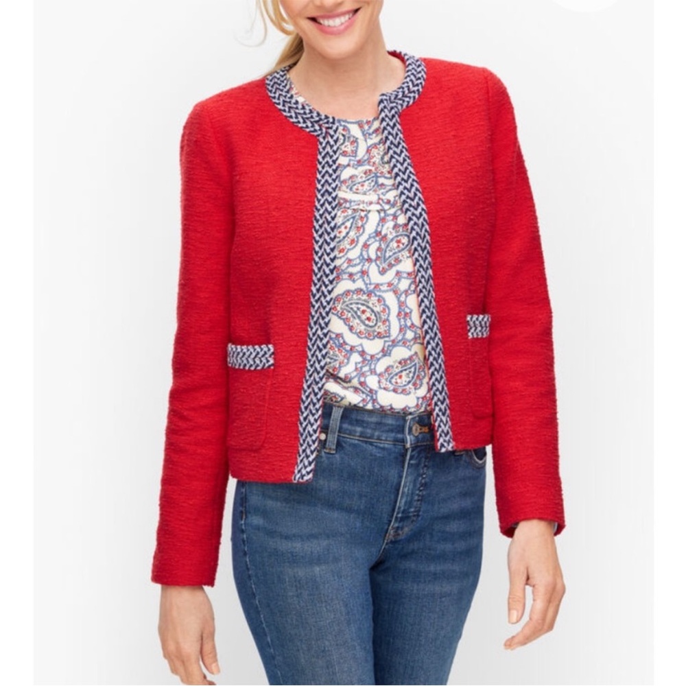 Talbot’s NWT Red Women's Jacket with Blue Trim Sz 8